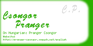 csongor pranger business card